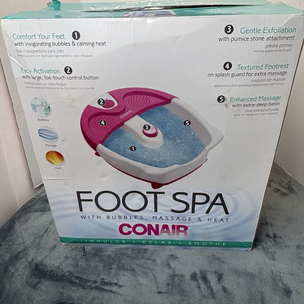 CONAIR FOOT SPA WITH BUBBLE, MASSAGE, & HEAT Open Box EXCELLENT CONDITION - Picture 6 of 7
